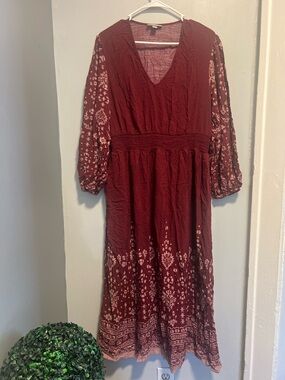 Knox Rose Burgundy Floral Maxi Dress